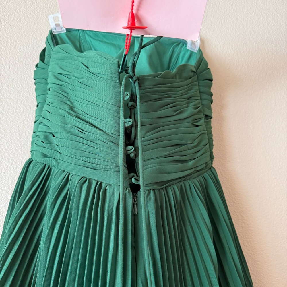 KissProm khalani emerald green ruffle multi layer long prom dress - Picture 7 of 14